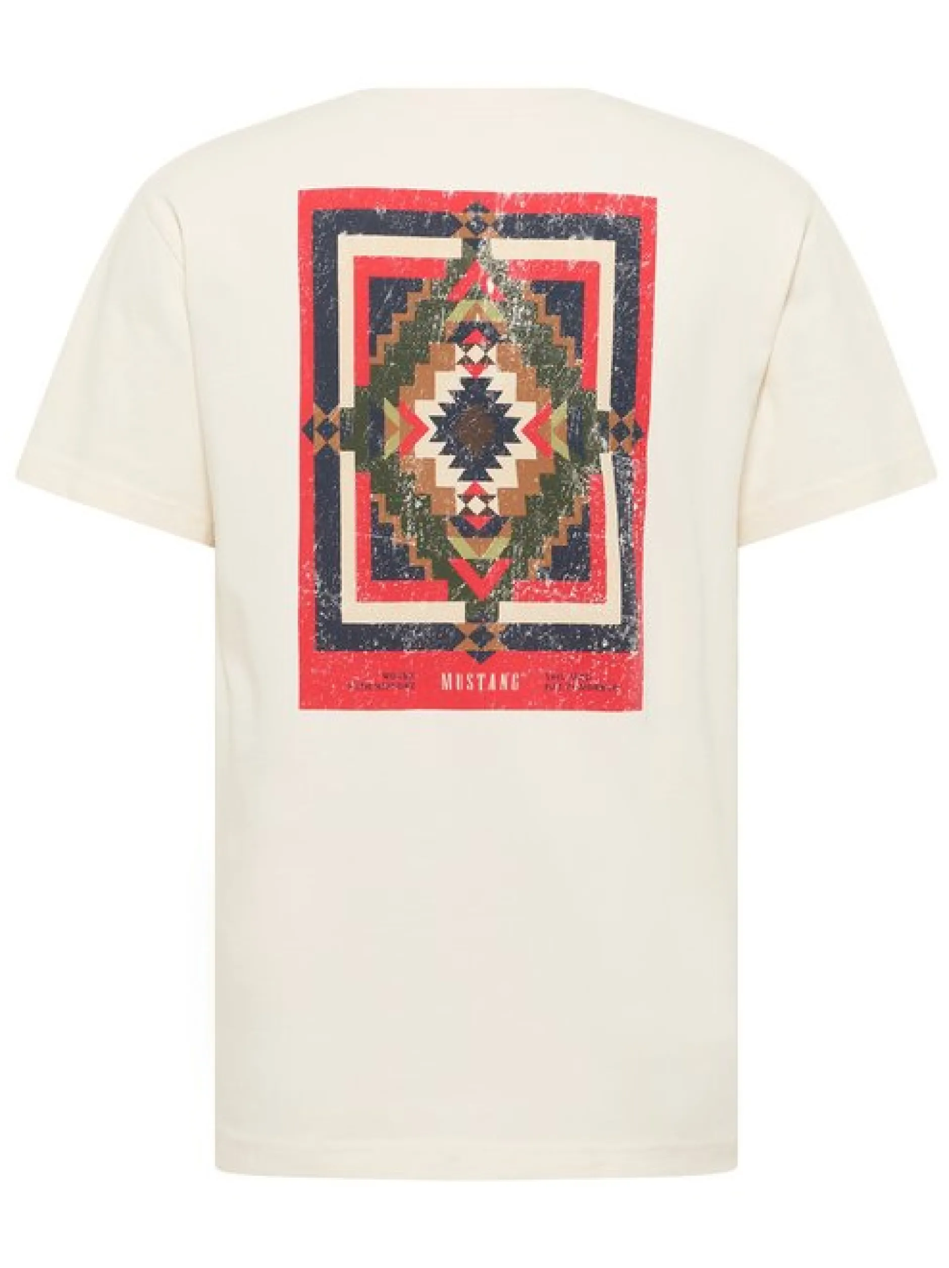 Mustang Herren T-Shirt in weiß - Ausschnitt: Rundhals