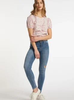 MyMo Damen Bluse in rosa - Ausschnitt: Rundhals
