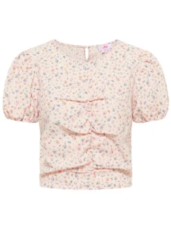 MyMo Damen Bluse in rosa - Ausschnitt: Rundhals