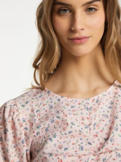 MyMo Damen Bluse in rosa - Ausschnitt: Rundhals