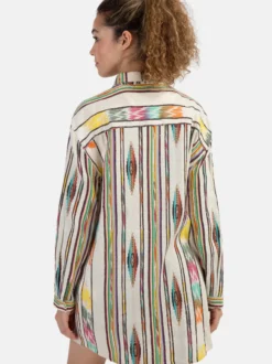 MyMo Damen Hemdblusenkleid in mehrfarbig