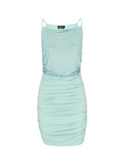 MyMo Damen Kleid in aqua - Länge: mittel