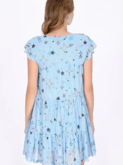 MyMo Damen Kleid in hellblau - Ausschnitt: Rundhals
