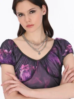 MyMo Damen Kleid in purple - Ausschnitt: Rundhals