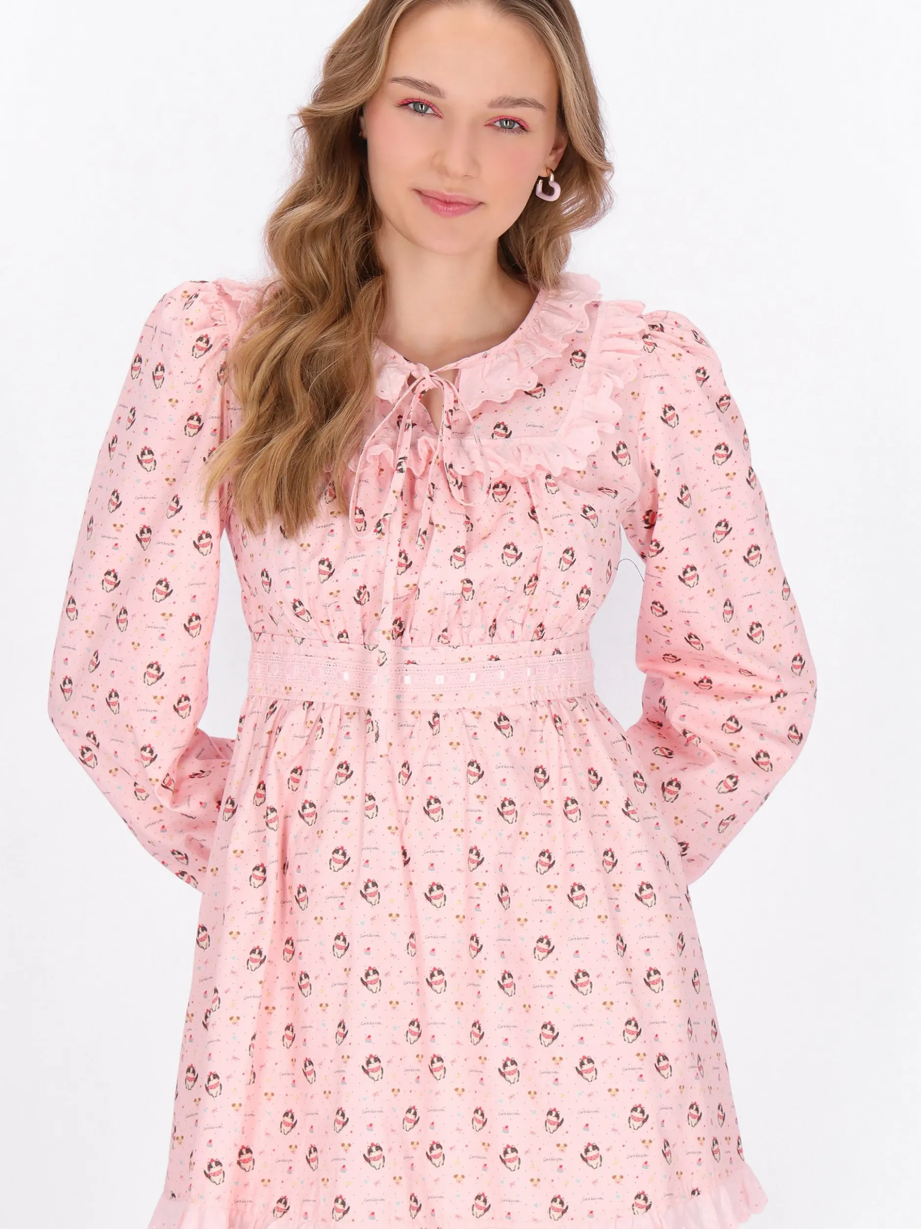 MyMo Damen Kleid in rosa - Länge: mittel