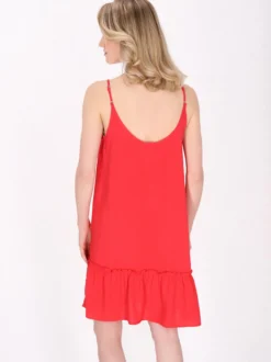 MyMo Damen Kleid in rot - Länge: mittel