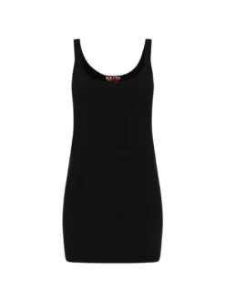 MyMo Damen Kleid in schwarz - Länge: mittel