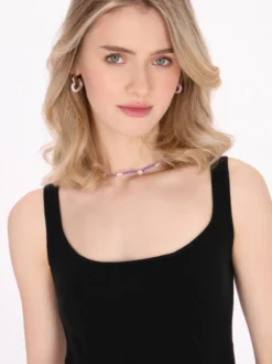 MyMo Damen Kleid in schwarz - Länge: mittel