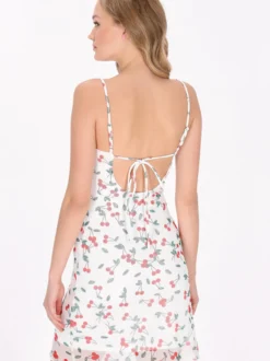MyMo Damen Kleid in weiß - Länge: mittel