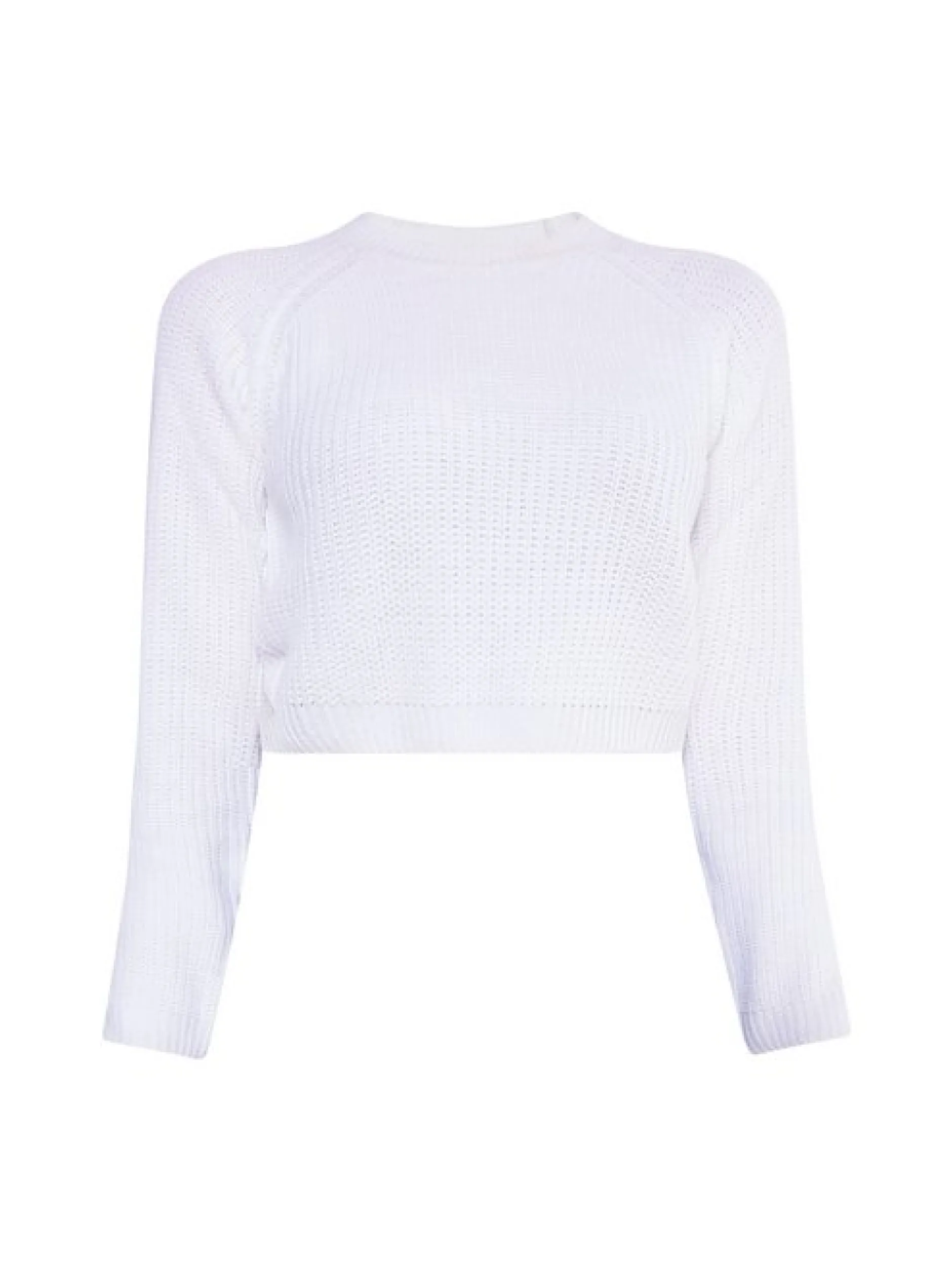 MyMo Damen Kurzer Strickpullover in ecru
