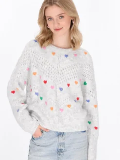MyMo Damen Pullover in grau - Ausschnitt: Rundhals