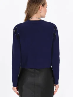 MyMo Damen Pullover in marine - Ausschnitt: Rundhals