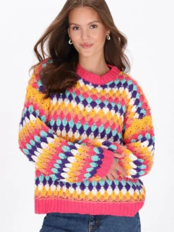 MyMo Damen Pullover in mehrfarbig - Ausschnitt: Rundhals