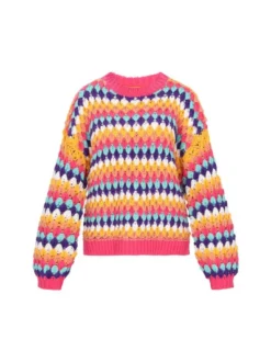 MyMo Damen Pullover in mehrfarbig - Ausschnitt: Rundhals