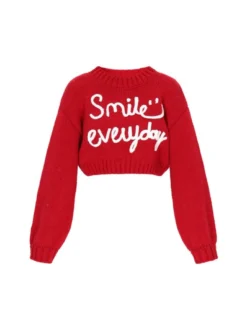 MyMo Damen Pullover in rot - Ausschnitt: Rundhals