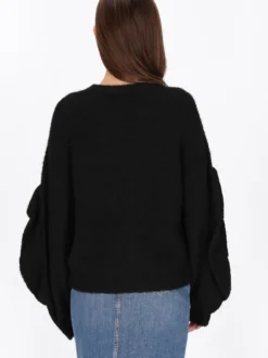 MyMo Damen Pullover in schwarz - Ausschnitt: Rundhals