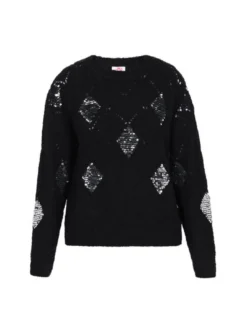 MyMo Damen Pullover in schwarz - Ausschnitt: Rundhals