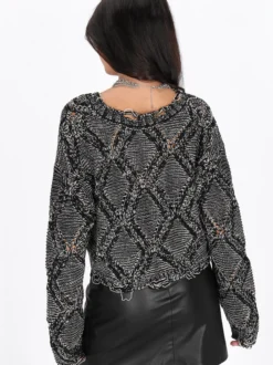 MyMo Damen Pullover in schwarz - Ausschnitt: Rundhals