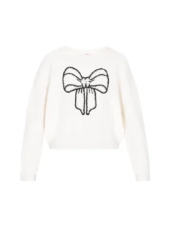 MyMo Damen Pullover in weiß - Ausschnitt: Rundhals