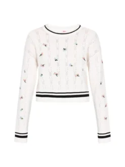 MyMo Damen Pullover in weiß - Ausschnitt: Rundhals