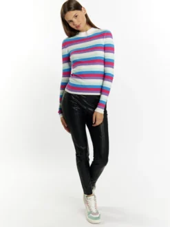 MyMo Damen Rippstrickpullover in mehrfarbig