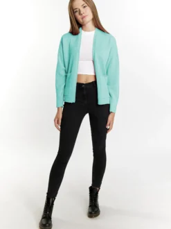 MyMo Damen Strickcardigan in aqua
