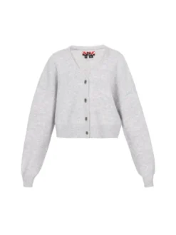 MyMo Damen Strickjacke in grau