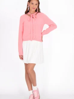 MyMo Damen Strickjacke in pink