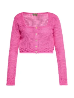 MyMo Damen Strickjacke in pink