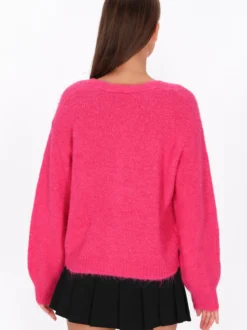 MyMo Damen Strickjacke in pink
