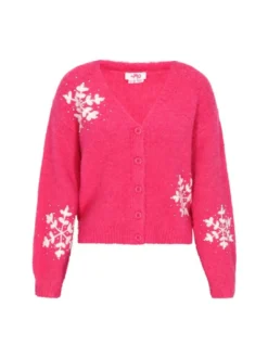 MyMo Damen Strickjacke in pink