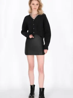 MyMo Damen Strickjacke in schwarz