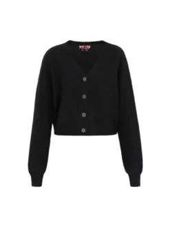 MyMo Damen Strickjacke in schwarz