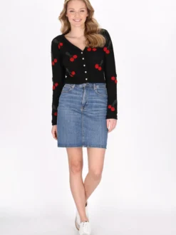 MyMo Damen Strickjacke in schwarz