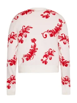 MyMo Damen Strickjacke in weiß rot