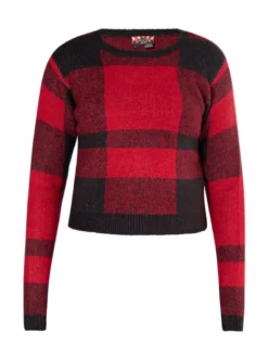 MyMo Damen Strickpullover in rot - Ausschnitt: Rundhals