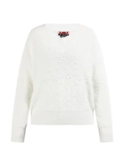 MyMo Damen Strickpullover in ecru