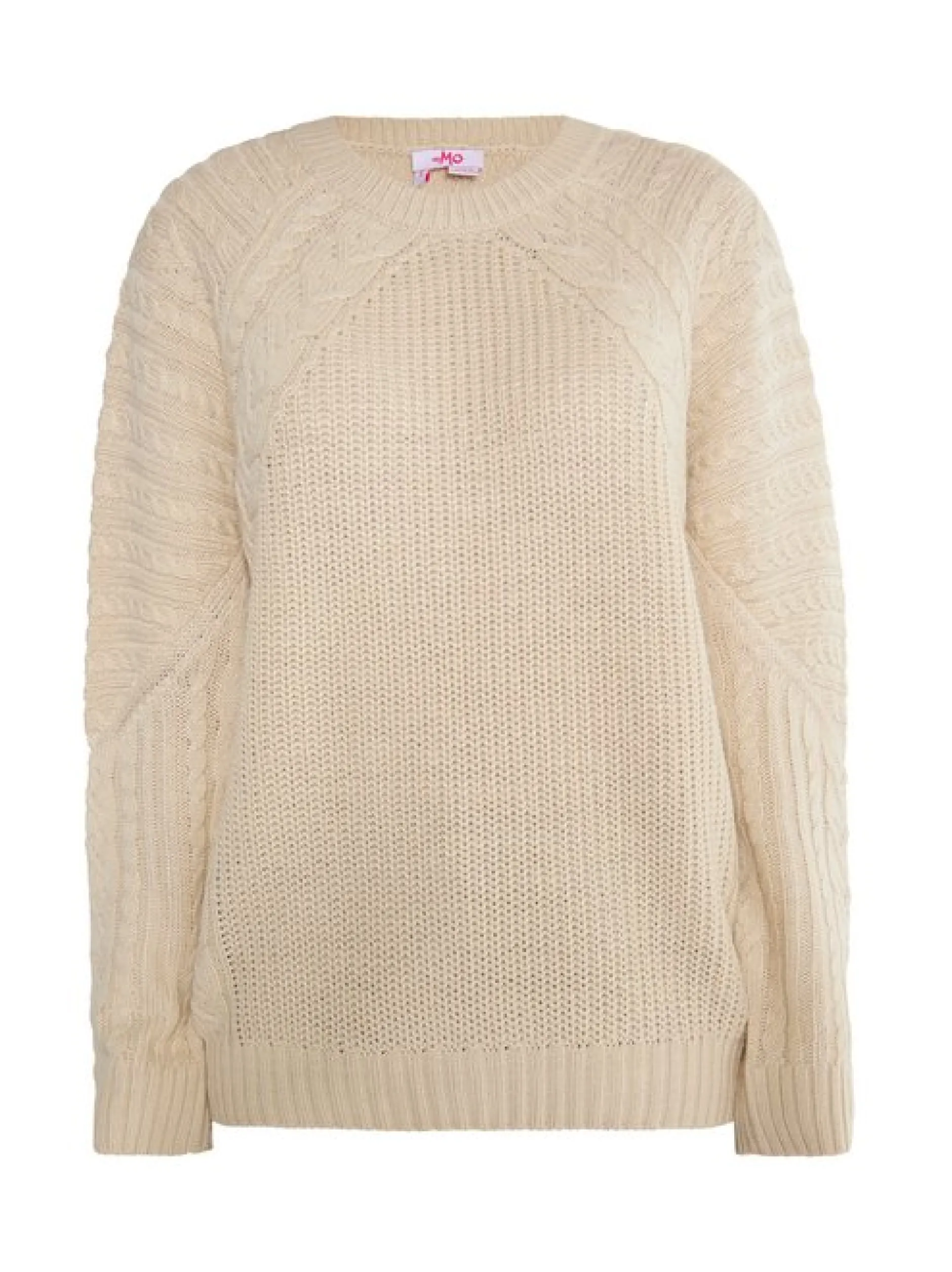 MyMo Damen Strickpullover in ecru - Ausschnitt: Rundhals