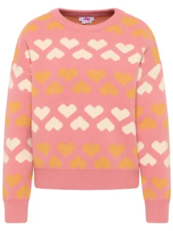 MyMo Damen Strickpullover in aprikot