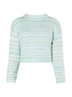 MyMo Damen Strickpullover in grün - Ausschnitt: Rundhals