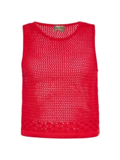 MyMo Damen Stricktop in rot - Ausschnitt: Rundhals