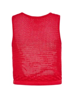 MyMo Damen Stricktop in rot - Ausschnitt: Rundhals