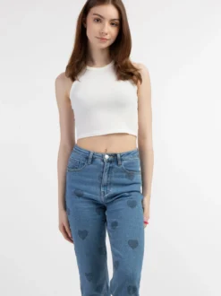 MyMo Damen Tanktop in weiß - Ausschnitt: Rundhals