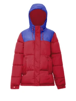 MyMo Damen Wattierte Steppjacke in rot