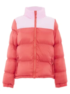 MyMo Damen Wattierte Steppjacke in rot