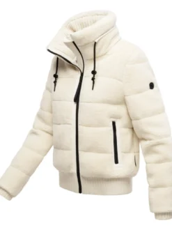 Navahoo Damen Plüschjacke - Schneepuder 14 in weiß