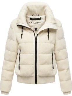 Navahoo Damen Plüschjacke - Schneepuder 14 in weiß