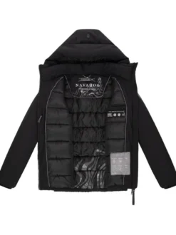 Navahoo Damen Winterjacke - Blütenlicht 14 in schwarz