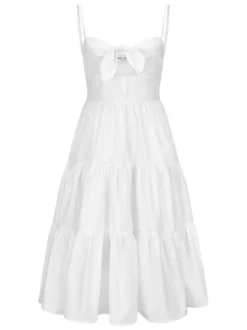 Nicowa Damen Midikleid - NARIWA in weiß - Länge: mittel