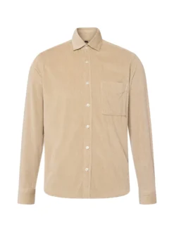 Nils Sundström Herren Cordhemd in beige - Ärmel: langarm